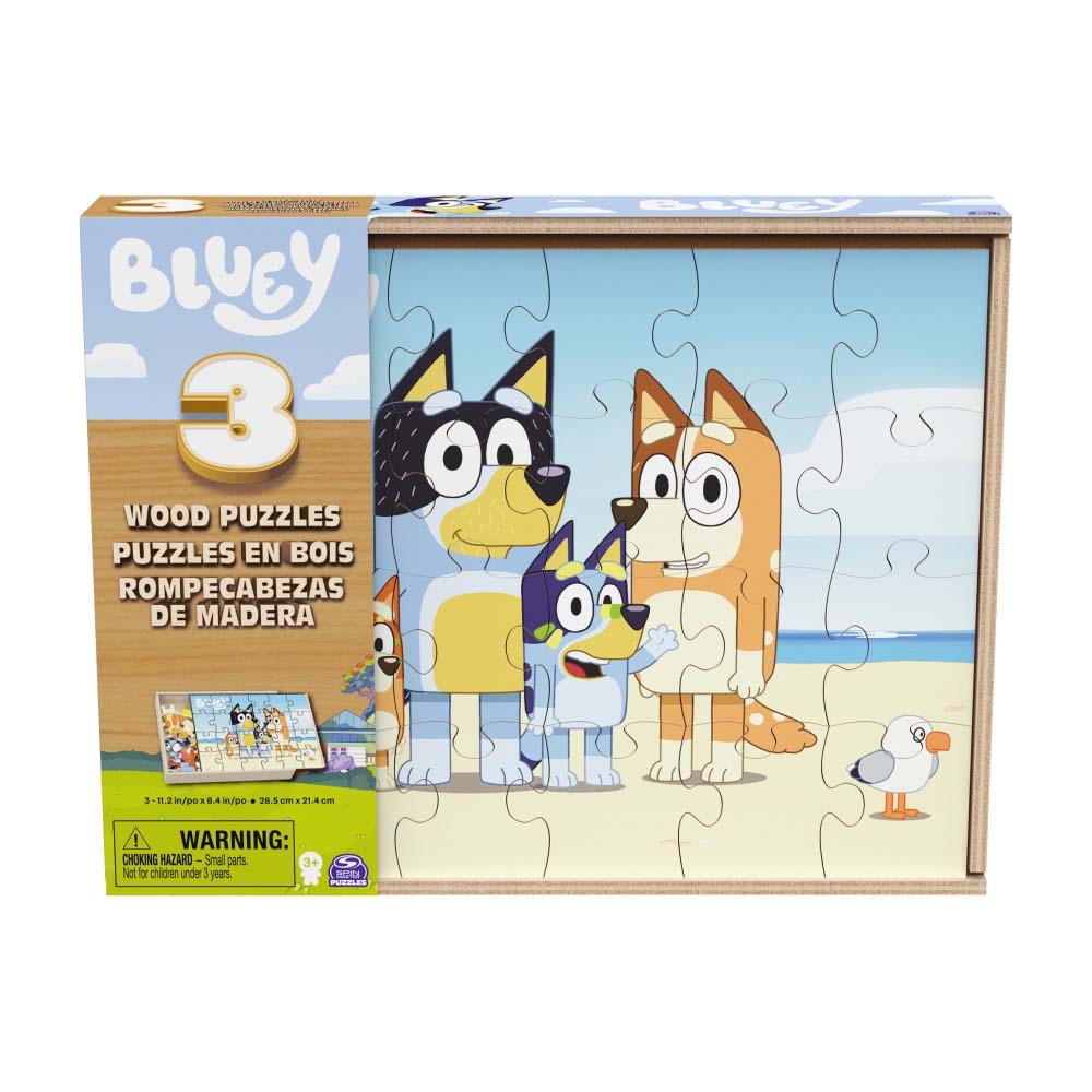 Spin Master Rompecabezas Madera Bluey 3 Pack 6067176 - Edad 3+
