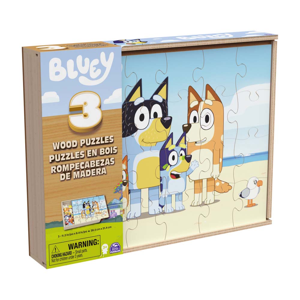 Spin Master Rompecabezas Madera Bluey 3 Pack 6067176 - Edad 3+