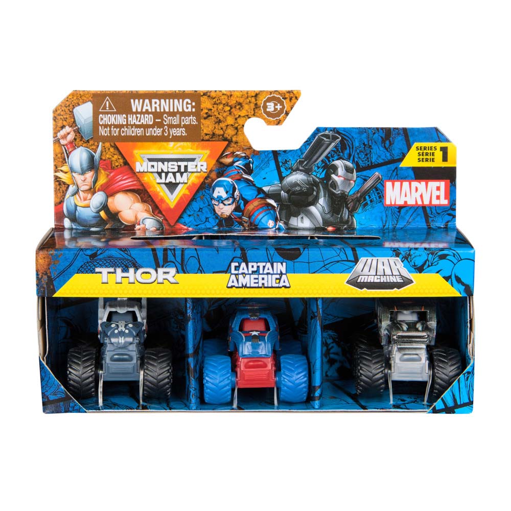 Monster Jam Mini Marvel Bundle Thor/Captain America/War Machine 6070229