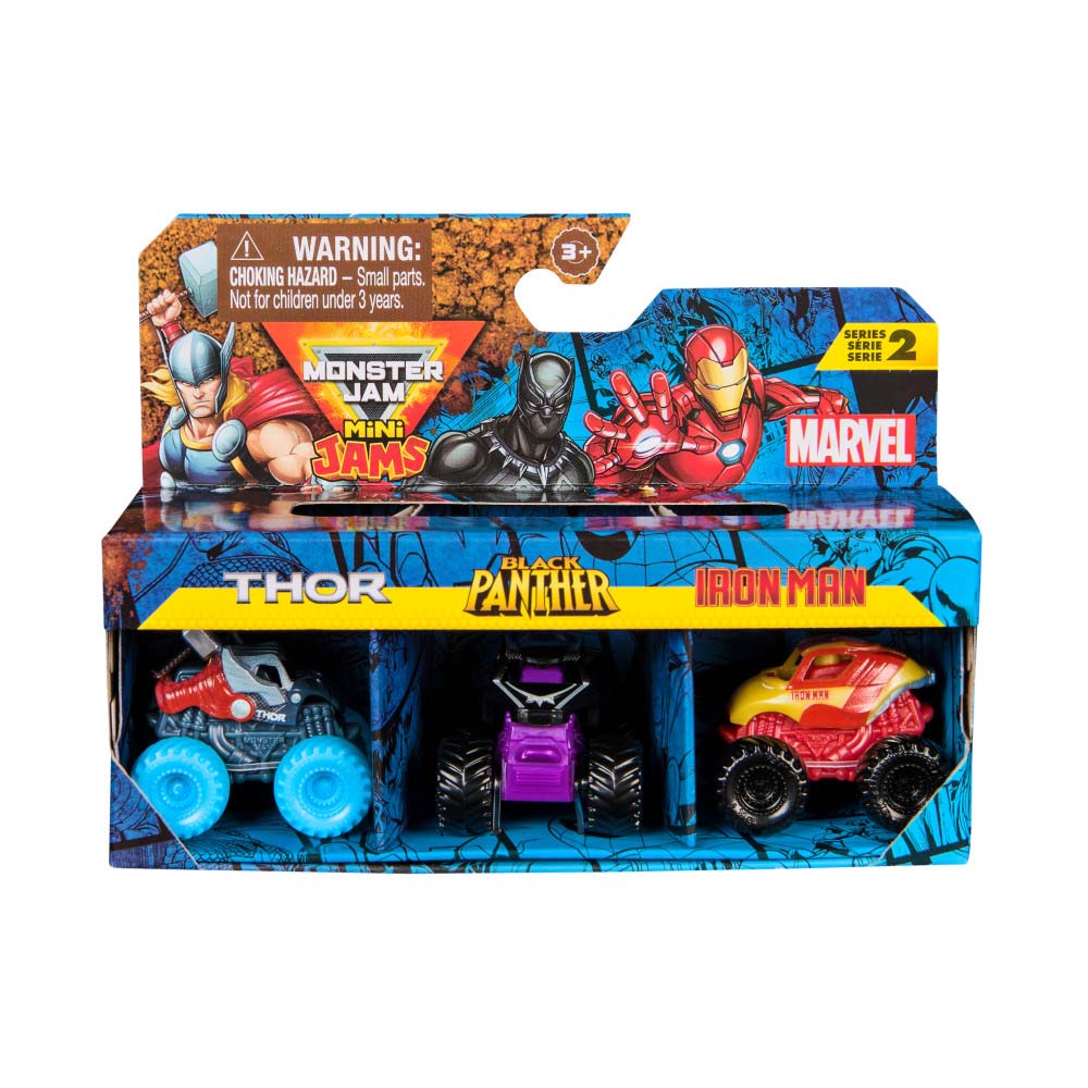 Monster Jam Mini Marvel Bundle Thor/Black Panther/Iron Man 6070229