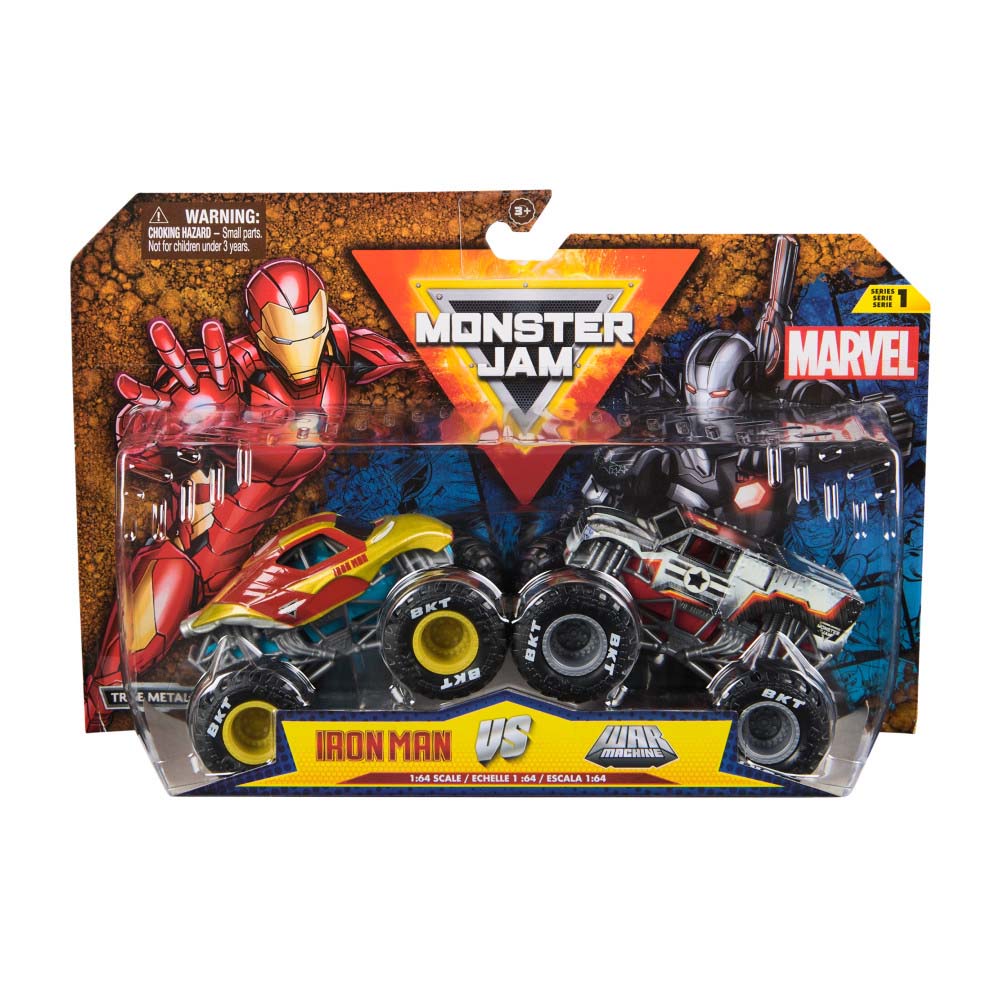 Monster Jam1:64 2 Pack Marvel Iron Man vs War Machine 6070555 - Edad 3+