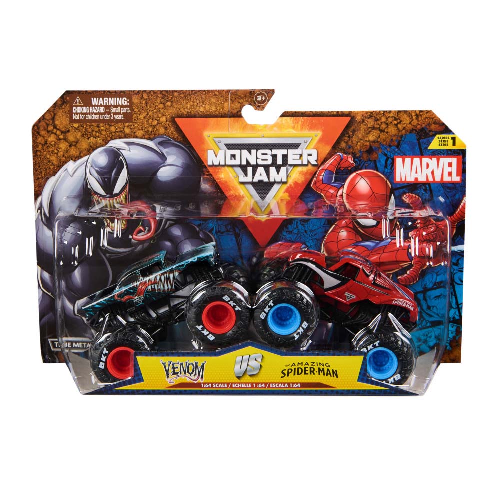 Monster Jam1:64 2 Pack Marvel Venom vs Spider Man 6070555