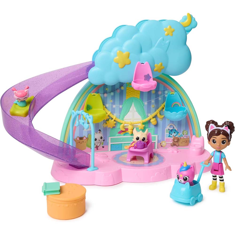 la casa de munecas de Gabby's Dollhouse Kitty Care Ear Purrfect Playroom 6071538: Muñeca - Edad 3+