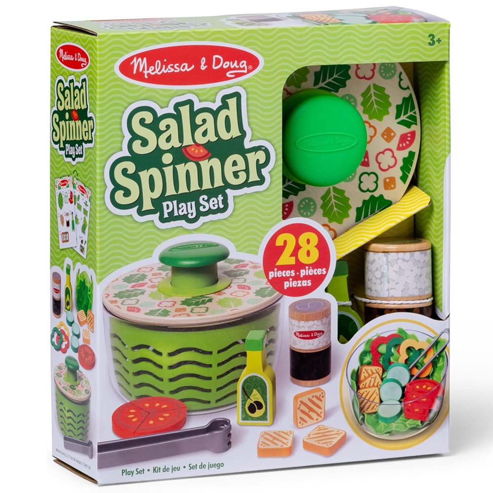 Melissa & Doug Centrifugador de Ensalada 6073133: Set de cocina de juguete - Edad 3+