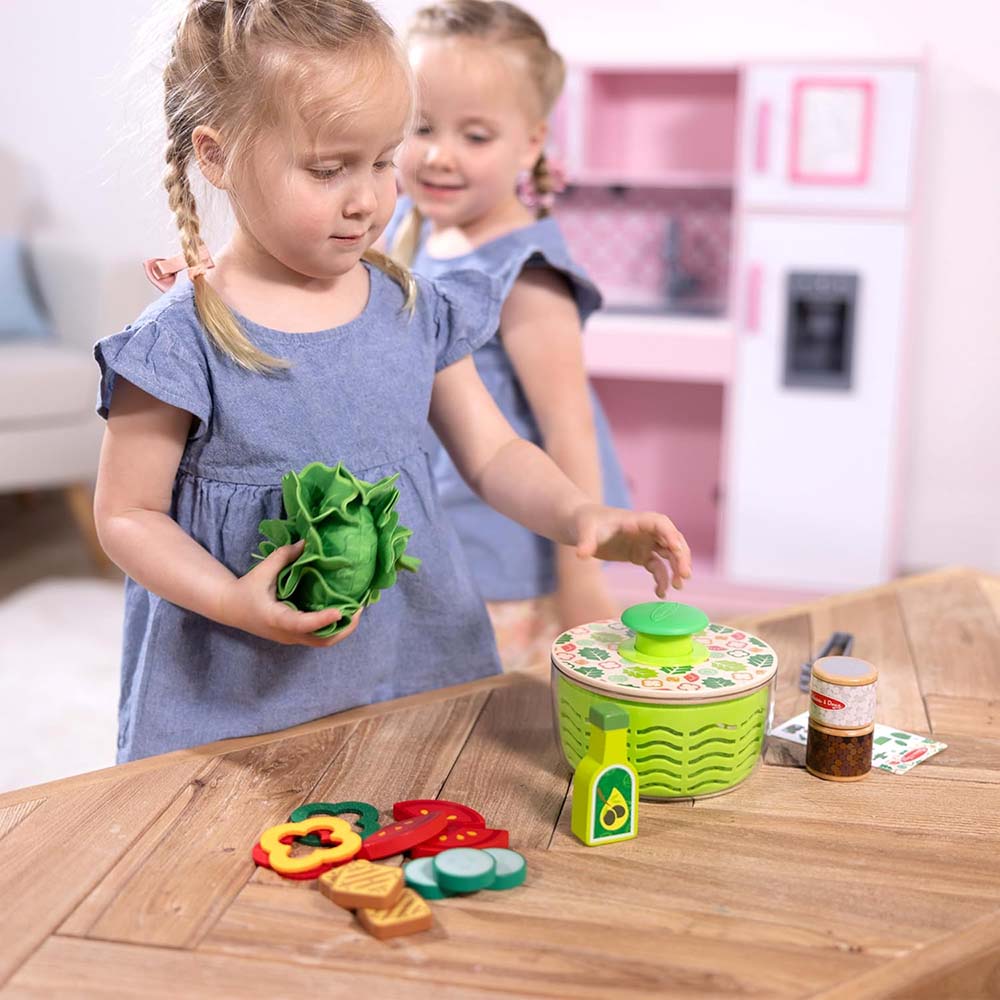 Melissa & Doug Centrifugador de Ensalada 6073133: Set de cocina de juguete - Edad 3+