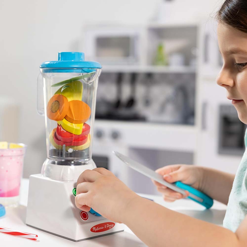 Melissa & Doug Juego de Licuadora para Batidos Smoothies 6073101: Set de cocina de juguete - Edad 3+