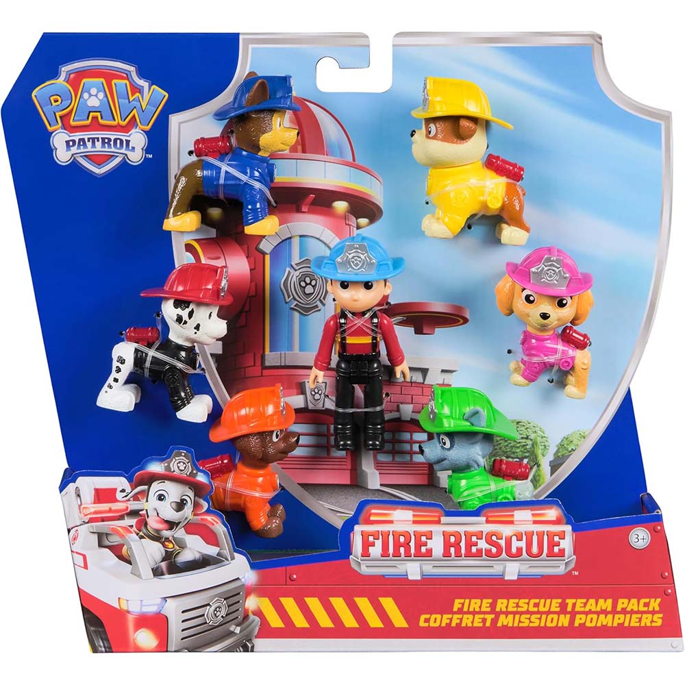 PAW Patrol Set Equipo de Rescate contra Incendios con 7 Figuras coleccionables 6072961, vehículos de juguete
