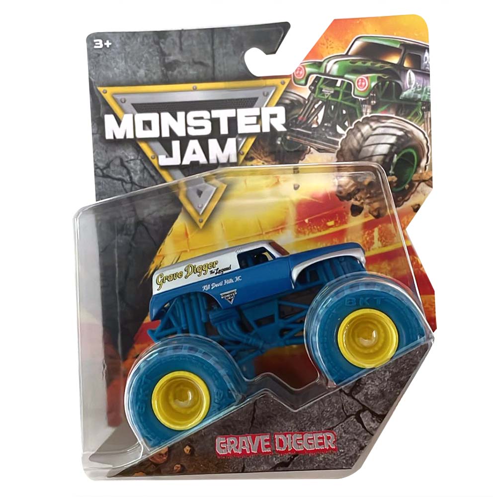 Monster Jam Grave Digger Monster Truck Escala 1:64 Llantas Azules 6075695