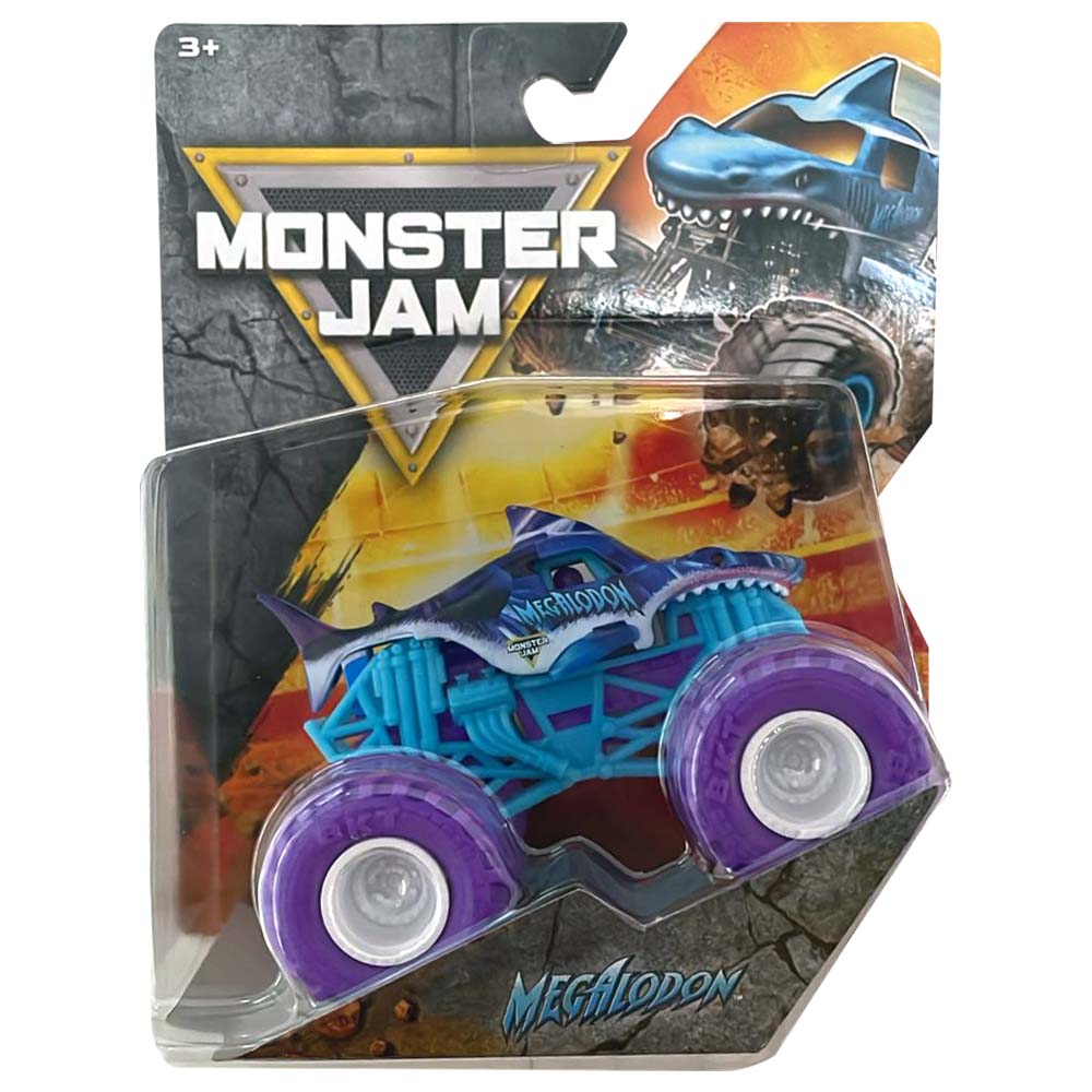 Monster Jam Megalodon Monster Truck Escala 1:64 Llantas Moradas 6075698