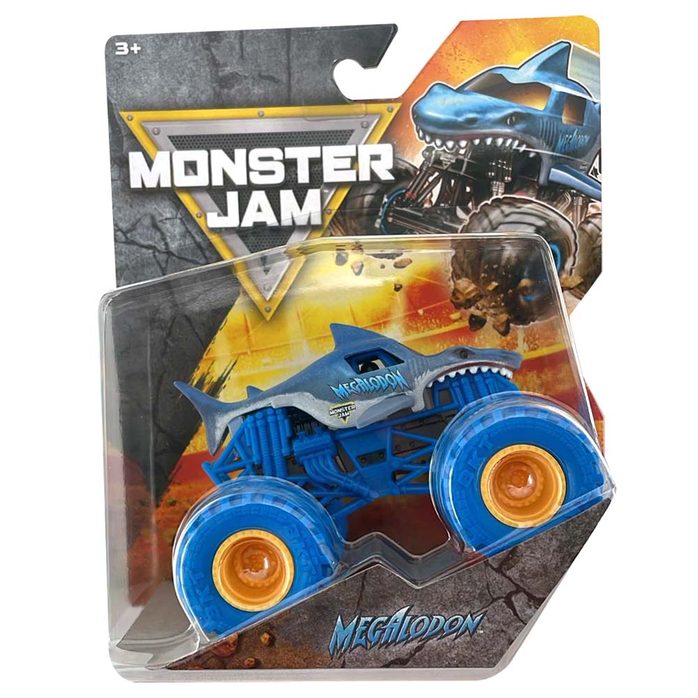 Monster Jam Megalodon Monster Truck Escala 1:64 Llantas Azules 6075698