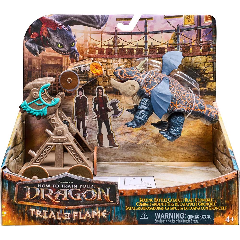 DreamWorks Dragons Prueba de Fuego Blazing Battles Catapult Blast Gronckle Playset 6075575