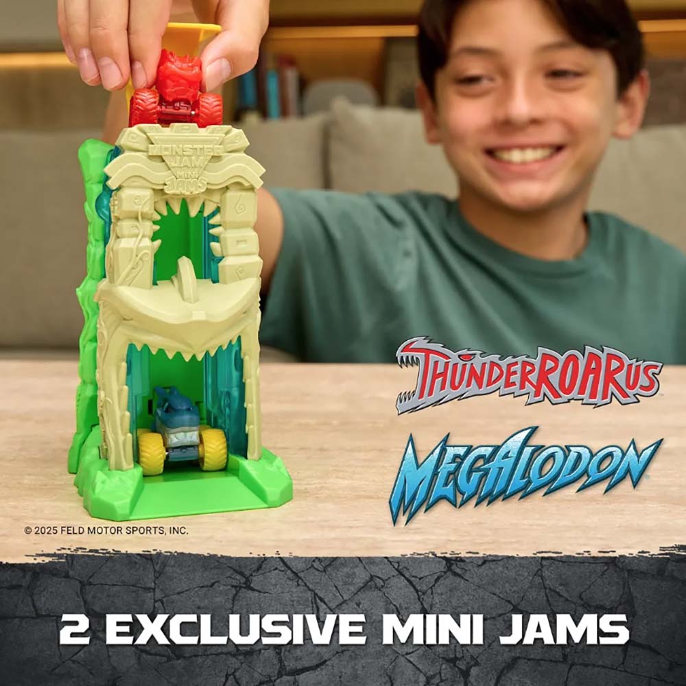 Lanzador Monster Jam Mini Jams Jungle Blaster Megalodon 6072331, lanzadores de vehículos
