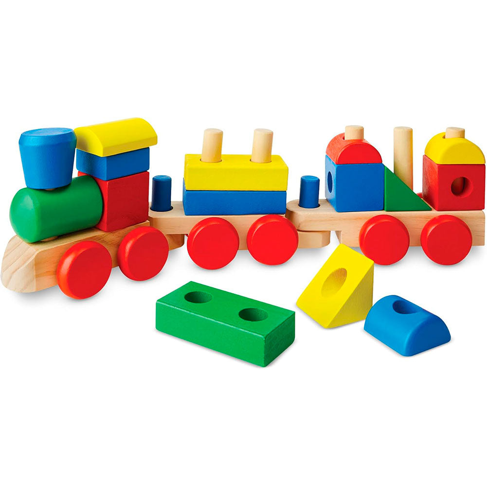 Melissa & Doug Tren Apilable con Bloques de Construcción 6073087, bloques y construcción