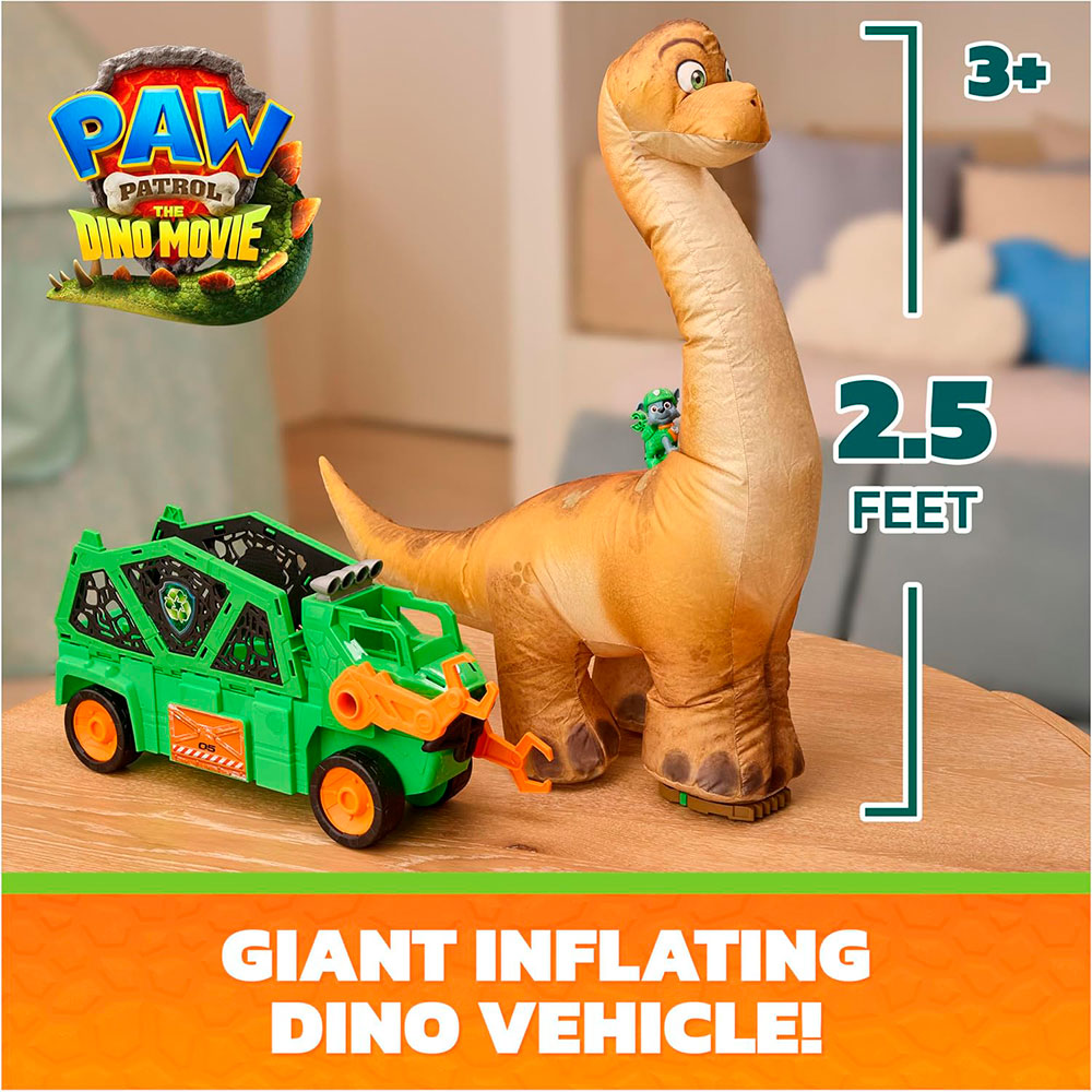 PAW Patrol Dino Movie Megasaurus Dino Vehicle con Rocky 6075939, figuras de colección
