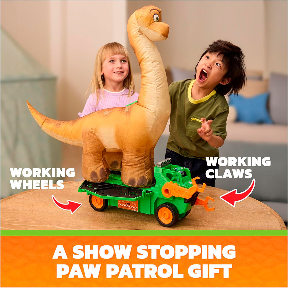 PAW Patrol Dino Movie Megasaurus Dino Vehicle con Rocky 6075939, figuras de colección