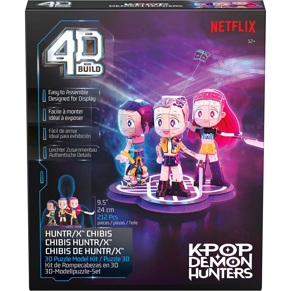 4D Build KPop Demon Hunters HUNTR/X Chibi Rompecabezas 3D de Rumi, Mira y Zoey 6078016