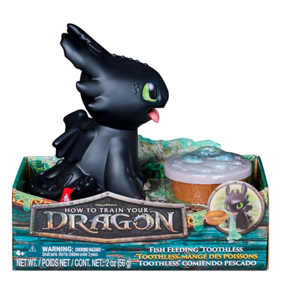 DreamWorks Dragons Fish Feeding Toothless: Juguete Interactivo de Chimuelo con Accesorio de Pez - Edad 4+