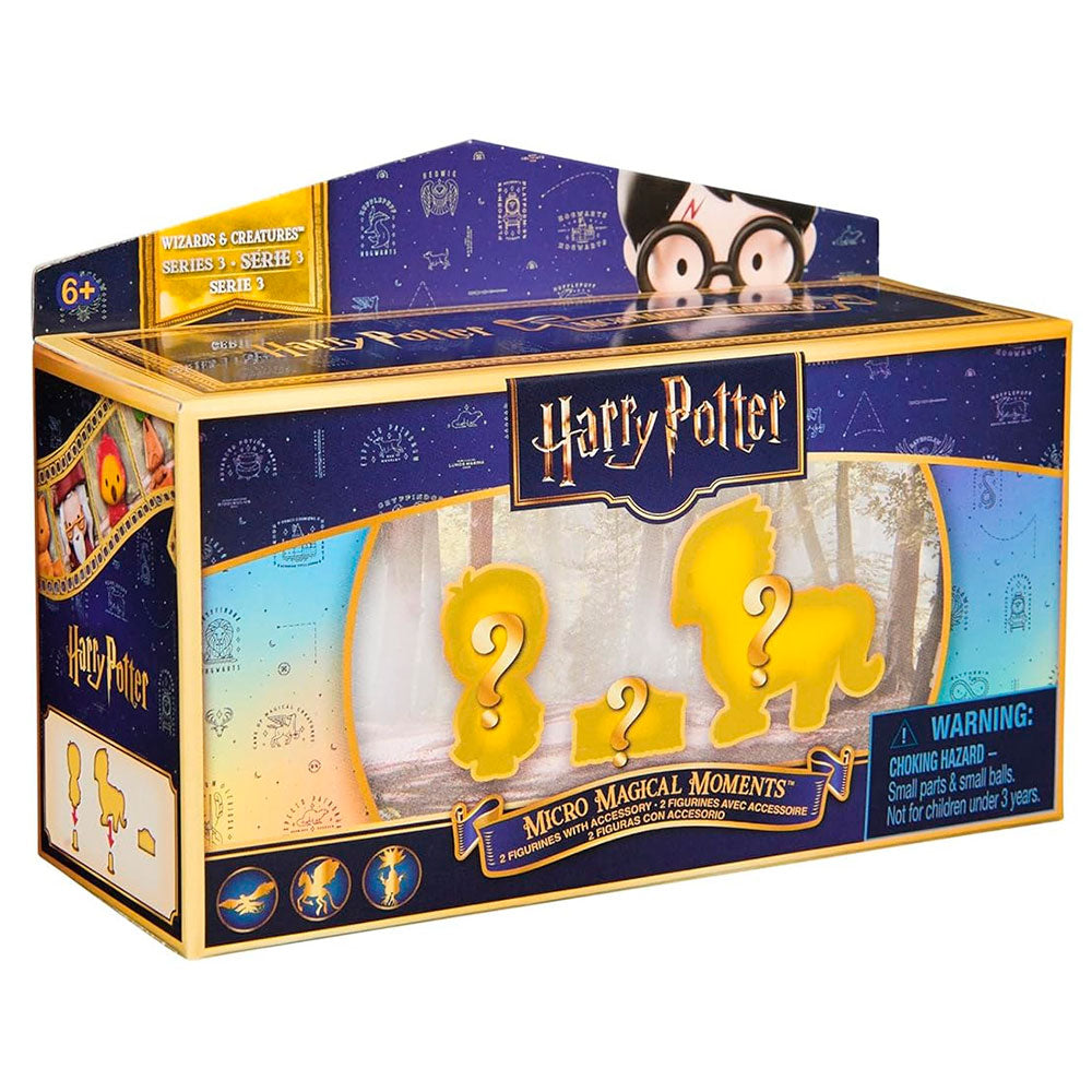 Wizarding World Harry Potter Micro Magical Moments Serie 3: Caja Sorpresa con 2 Figuras de Magos y Criaturas de 3.8 cm - Edad 6+