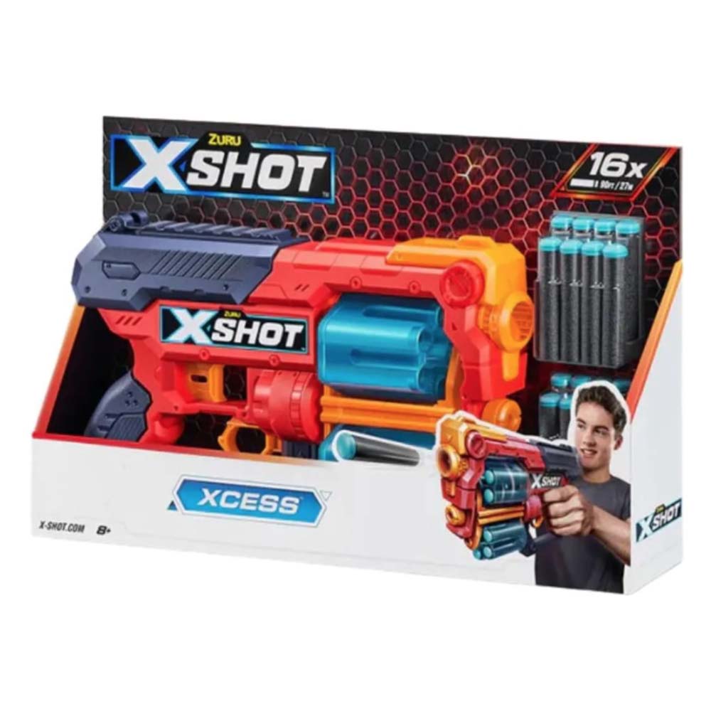 Zuru X-Shot Excel Xcess Lanzador de Dardos de Espuma Roja 36436, lanzadores de juguete