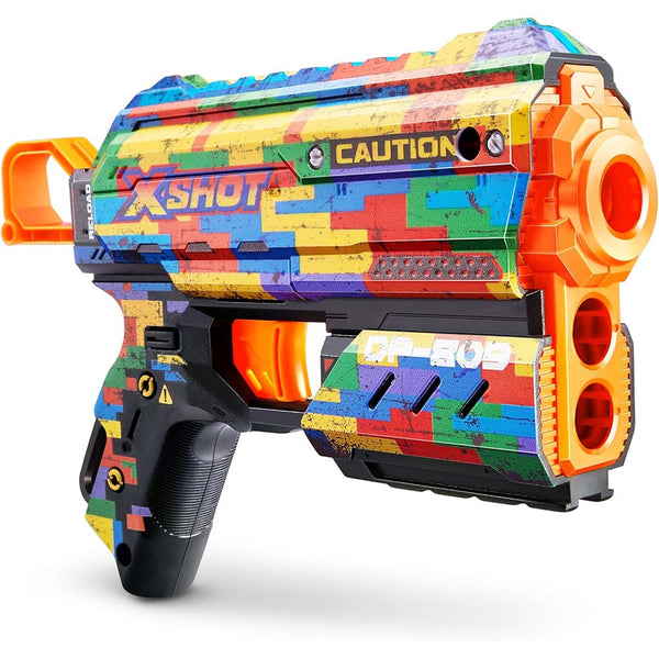 Zuru X-Shot Skins Flux Blaster con 16 Dardos Menace Striper 36516