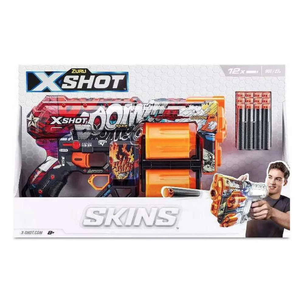 Zuru X-Shot Lanza Dardos Skins Caution 36517