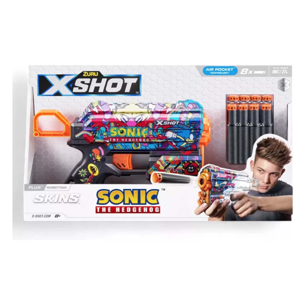 Zuru X-Shot Lanzador Skins Flux Blaster Sonic ROBOTNIK 36648
