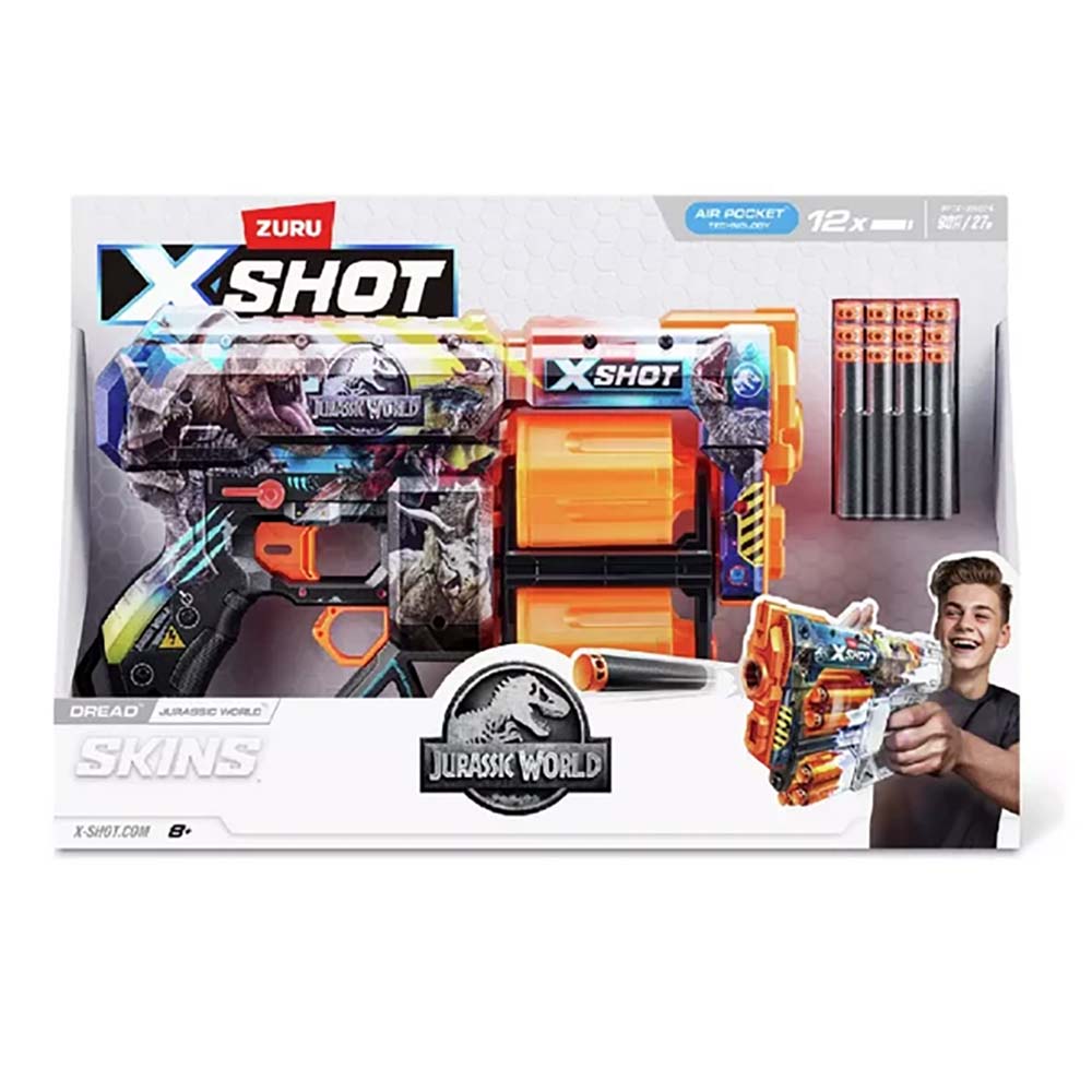 Zuru X-Shot Skins Dread Jurassic World, lanzadores de juguete