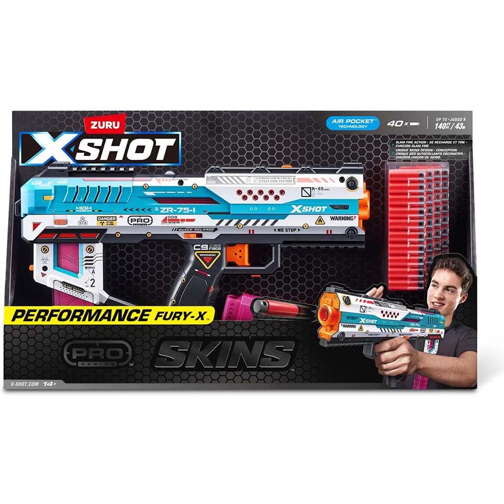 Zuru X-Shot Skins Pro Series Fury X, lanzadores de juguete