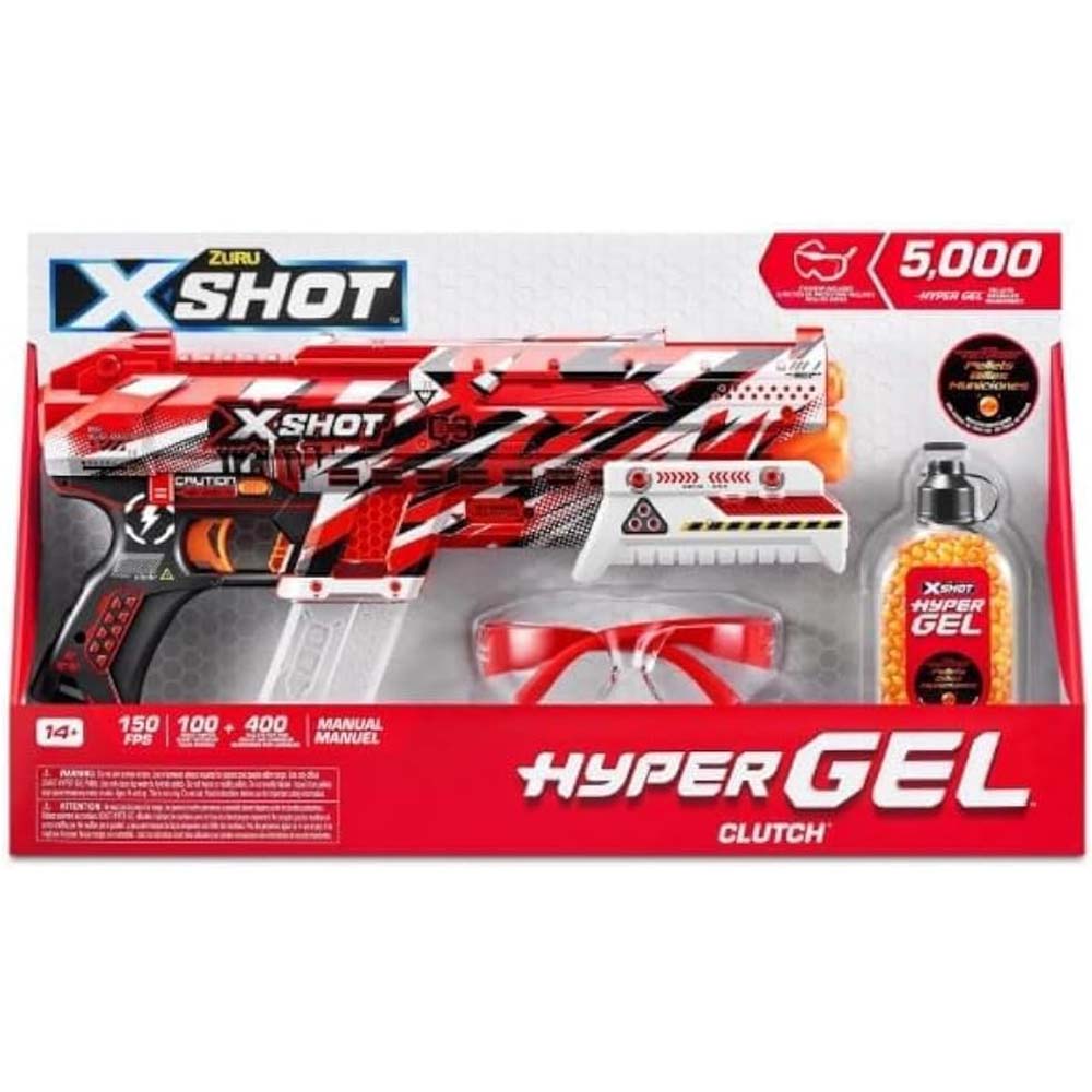 Zuru X-Shot Hyper Gel Clutch Blaster 5000 de Gel 36622, lanzadores de juguete