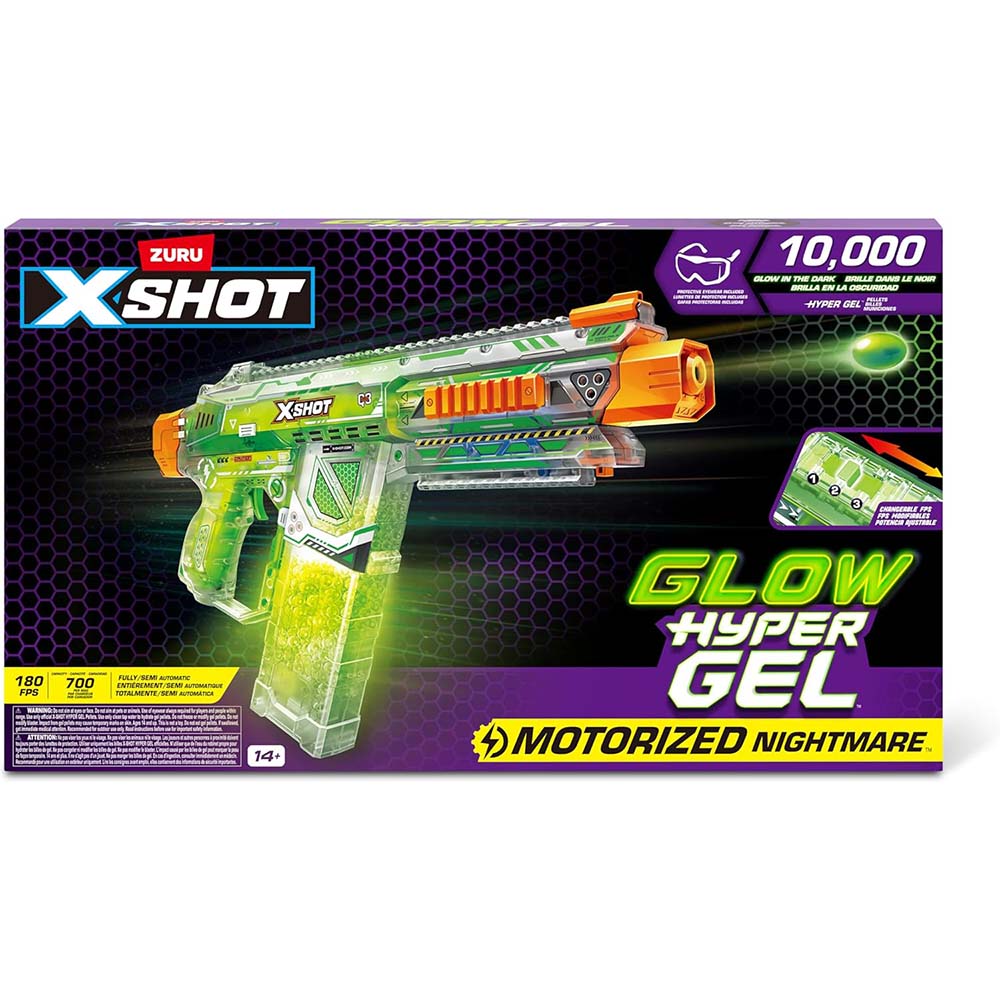 Zuru X-Shot Hyper Gel Glow In The Dark Nightmare, lanzadores de juguete