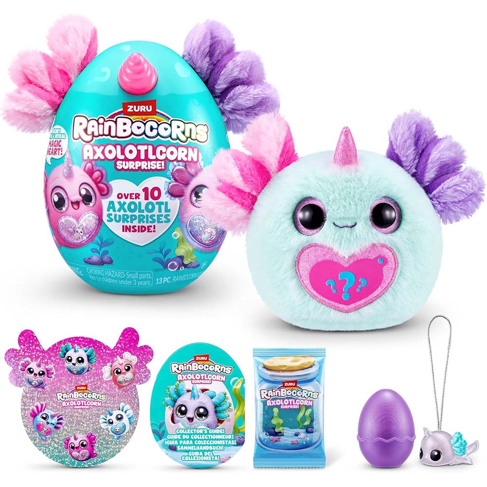 Rainbocorns Sparkle Heart Surprise Axolotlcorn Series 1 (Green Axolotl) 92120TQ1, coleccionables sorpresa