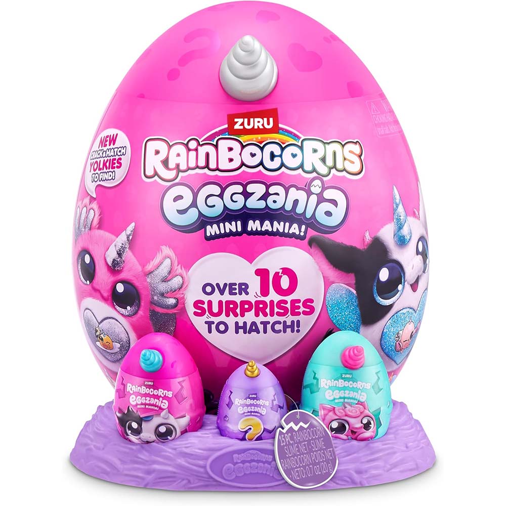 Rainbocorns -Eggzania Mini Series 1 Cuernito Plata 9296, coleccionables sorpresa