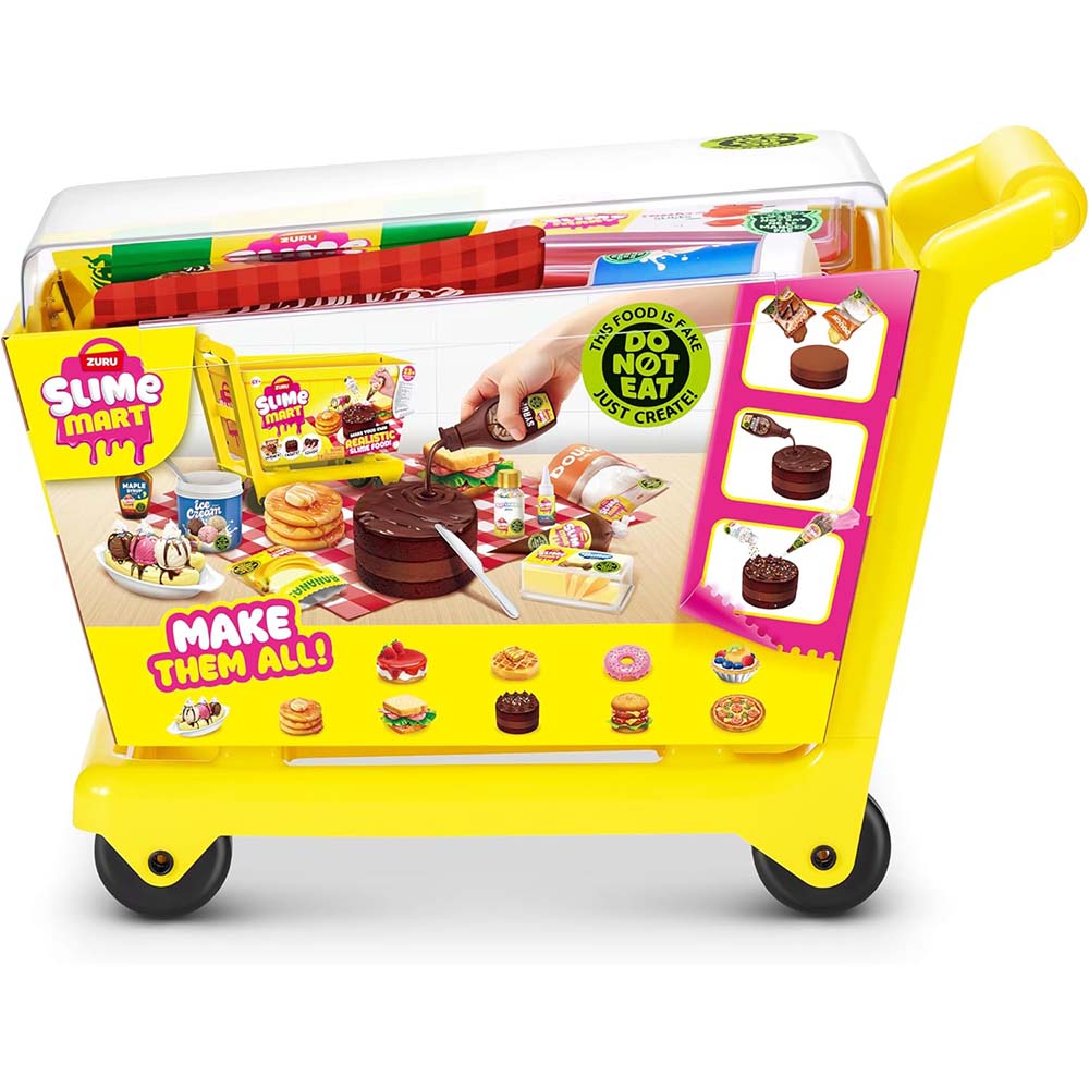 ZURU Slime Mart Carrito de Compras con Slime y Accesorios – Set de Juego de Comida Realista Serie 1 (23 piezas)