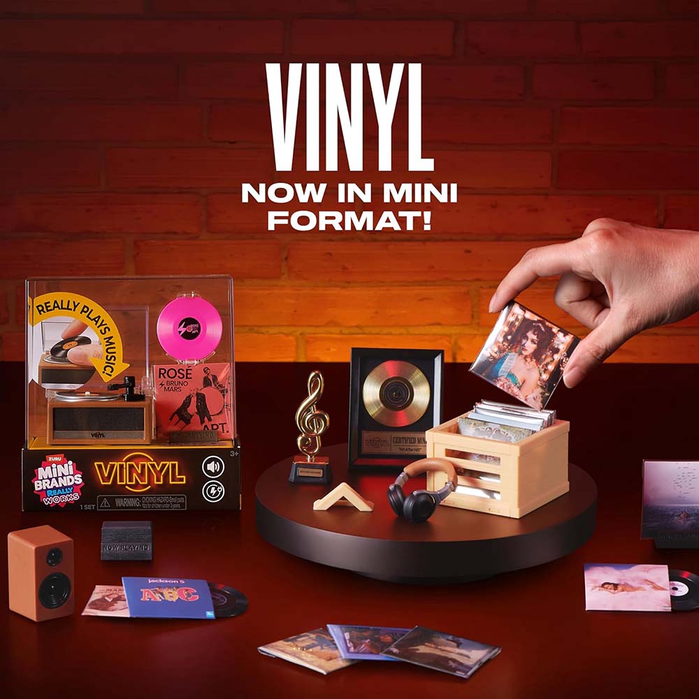 Mini Brands Vinyl Serie 1 – Playset con Reproductor de Vinilos Miniatura, sets de juego