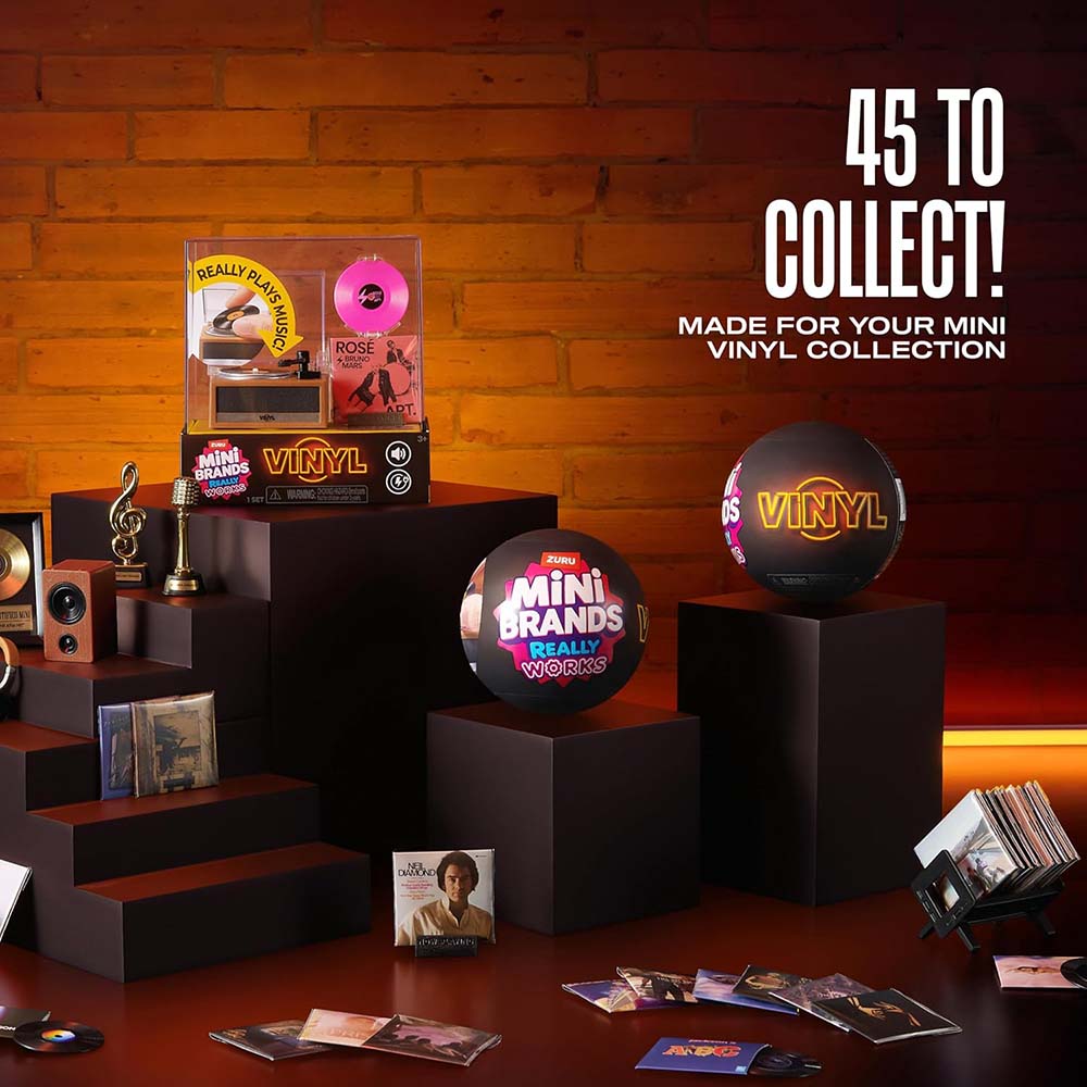 Mini Brands Vinyl Serie 1 – Playset con Reproductor de Vinilos Miniatura, sets de juego