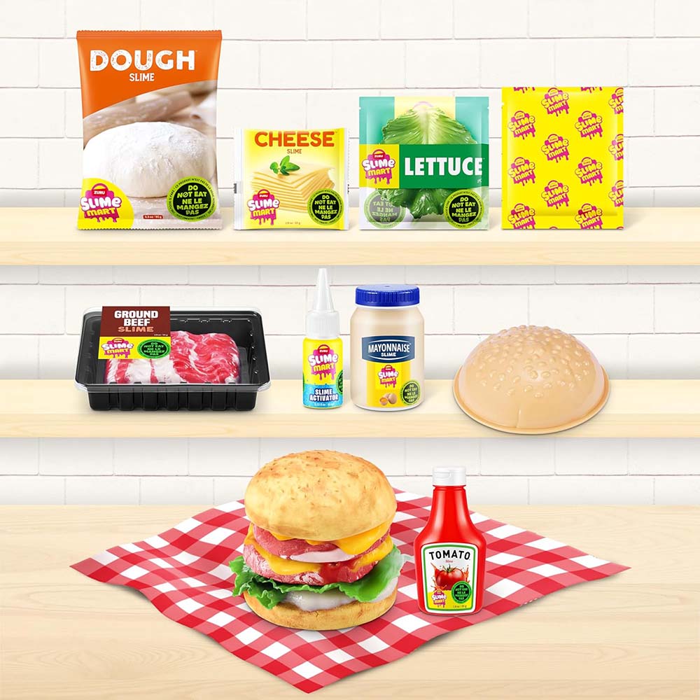 ZURU Slime Mart Kit de Hamburguesa – Set de Slime para Crear Comidas en Miniatura, masas y slime