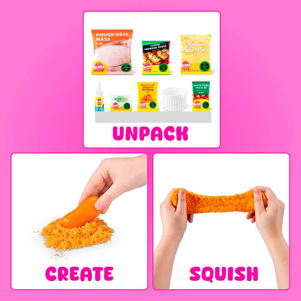 Slime Mart Serie 2 – Bolsa Pequeña de la Compra - Palitos de Queso Mozzarella, masas y slime