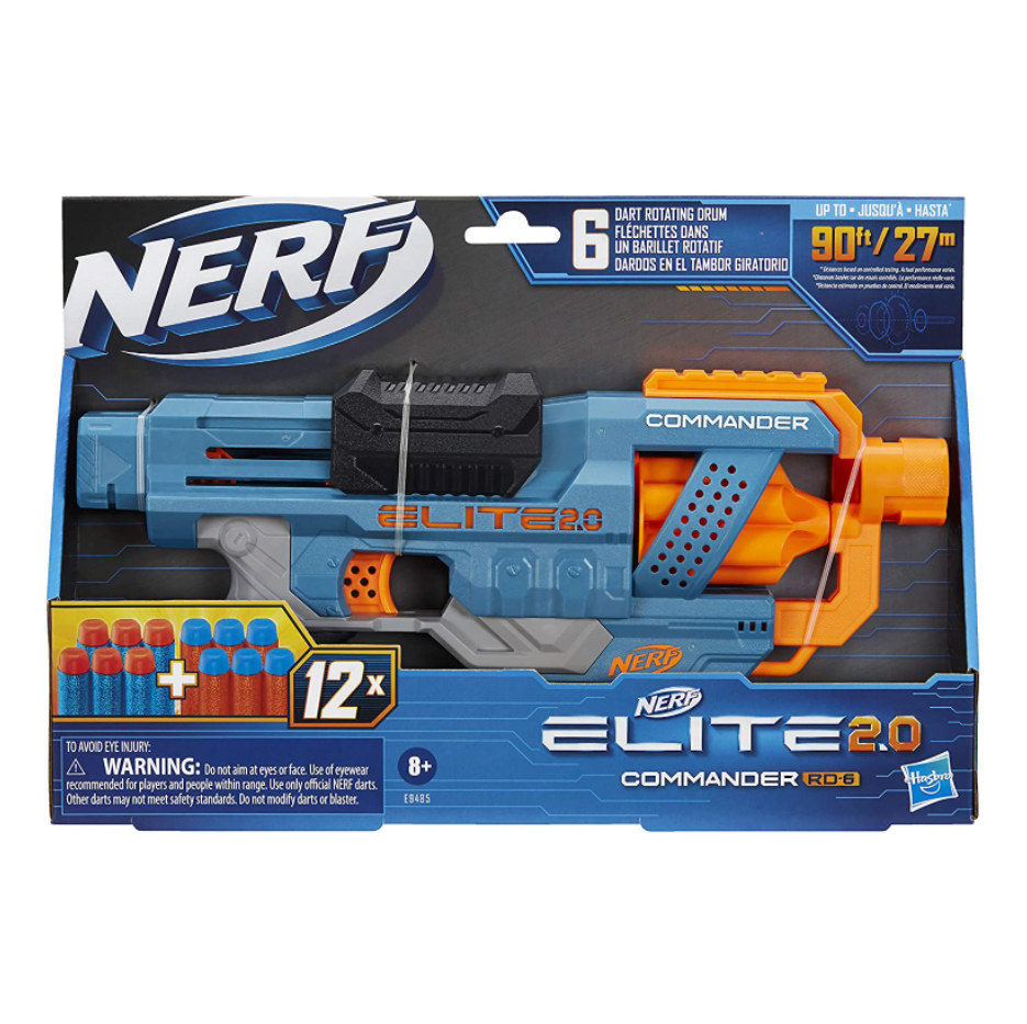 Lanzador Nerf Elite 2.0 Commander RD-6 E9485 - Edad 8+