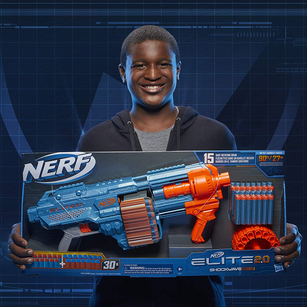 Lanzador Nerf Elite 2.0 Shockwave RD-15 E9527 - Edad 8+