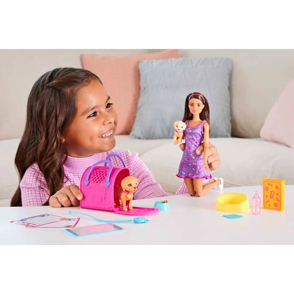 Barbie Adopta un Perrito la Tina HKD86: Set de juego - Edad 3+