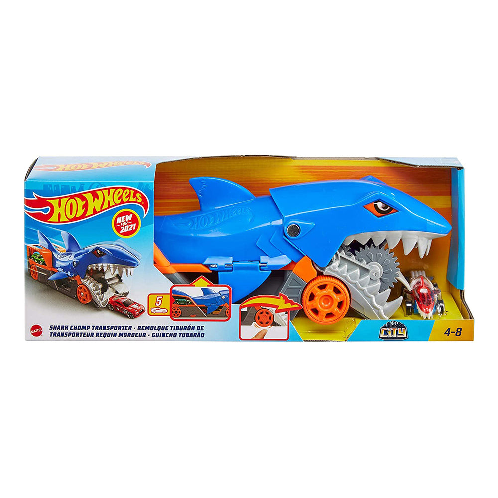 Hot Wheels Remolque Tiburón GVG36: Pista y set de vehículos - Edad 4+