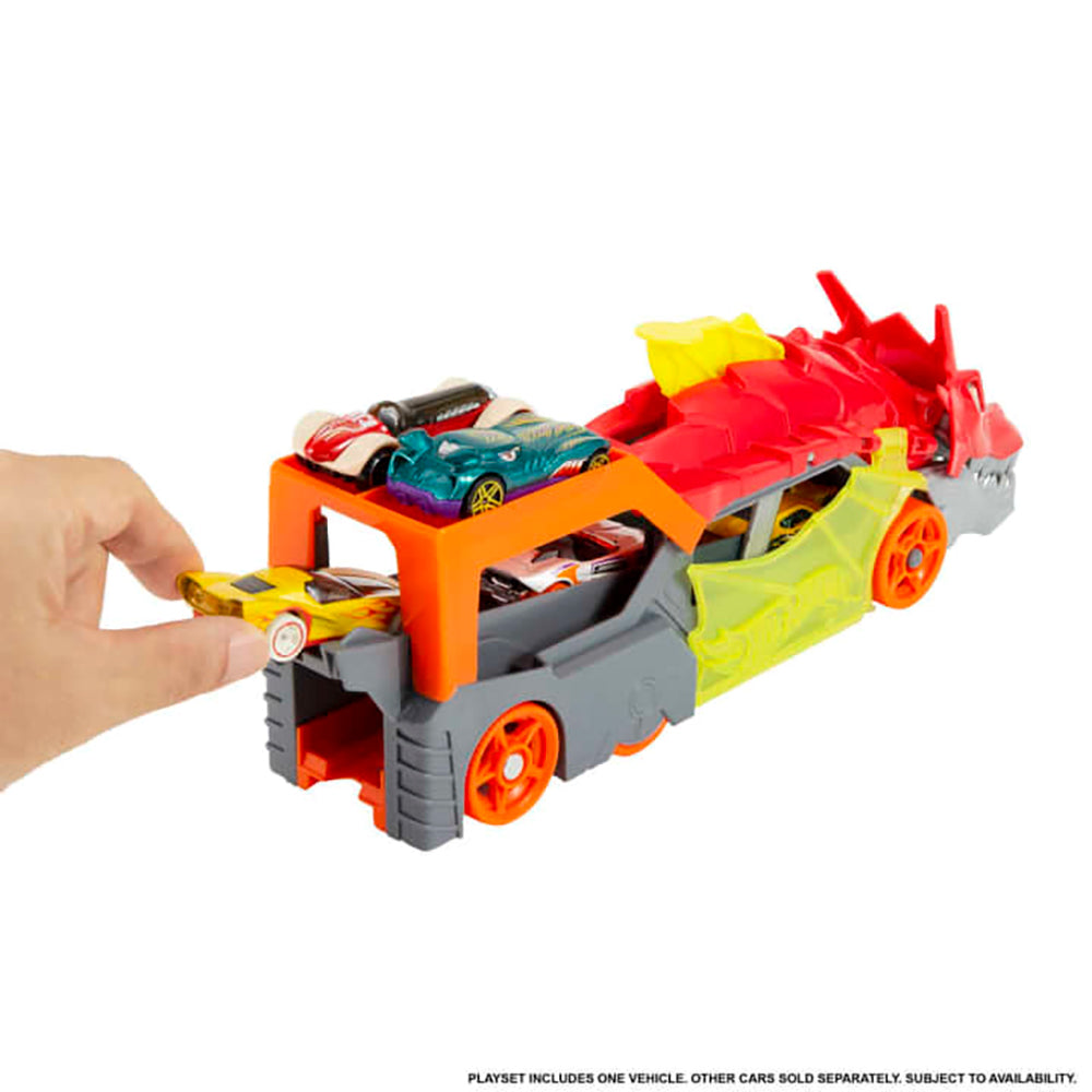 Hot Wheels Large Scales Remolque de Dragón GTK42: Pista y set de vehículos - Edad 6+