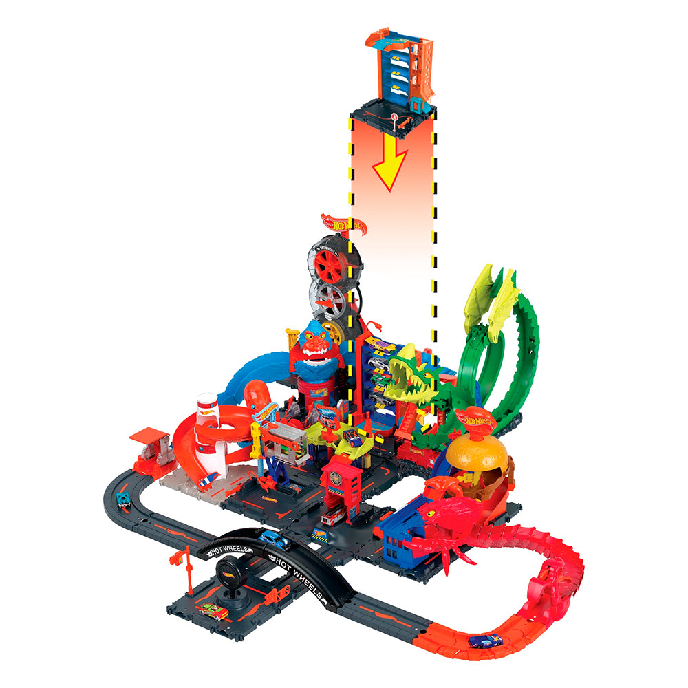 Hot Wheels City Garage HDR28: Pista y set de vehículos - Edad 4+