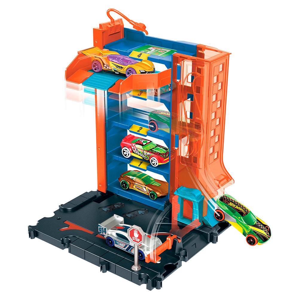Hot Wheels City Garage HDR28: Pista y set de vehículos - Edad 4+