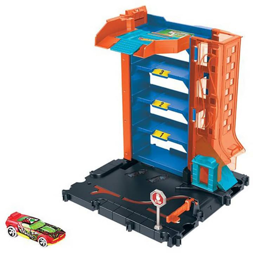 Hot Wheels City Garage HDR28: Pista y set de vehículos - Edad 4+