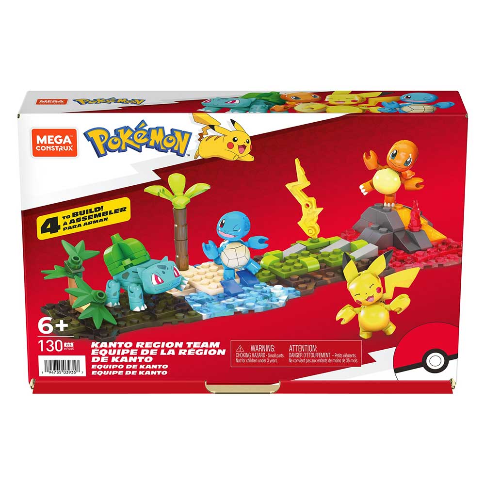 Mega Construx Pokémon Equipo de Kanto HFG05: Set de construcción para armar - Edad 6+