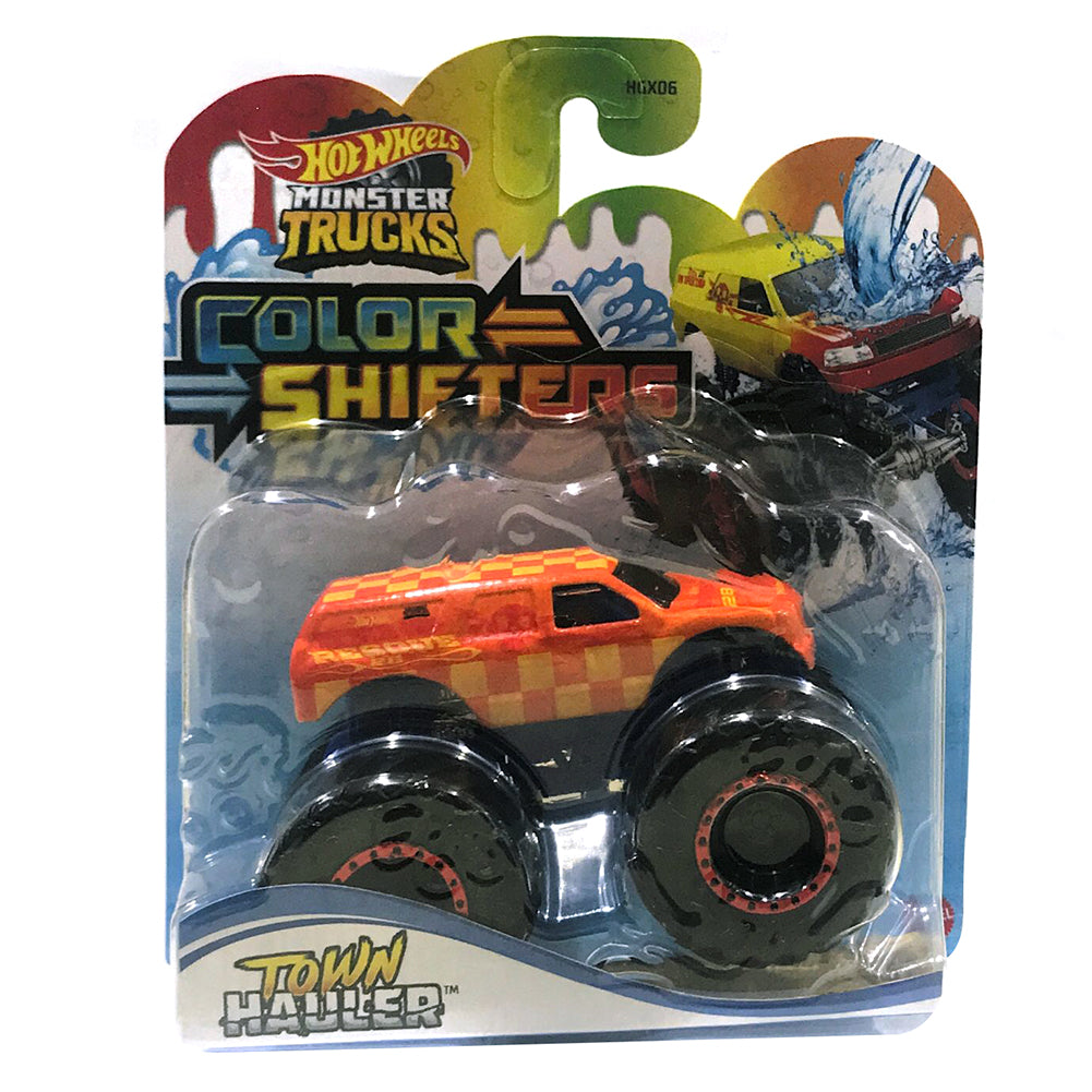 Hot Wheels HW Monster Trucks Color Shifters 1:64 Town Hauler HGX06 - Edad 3+