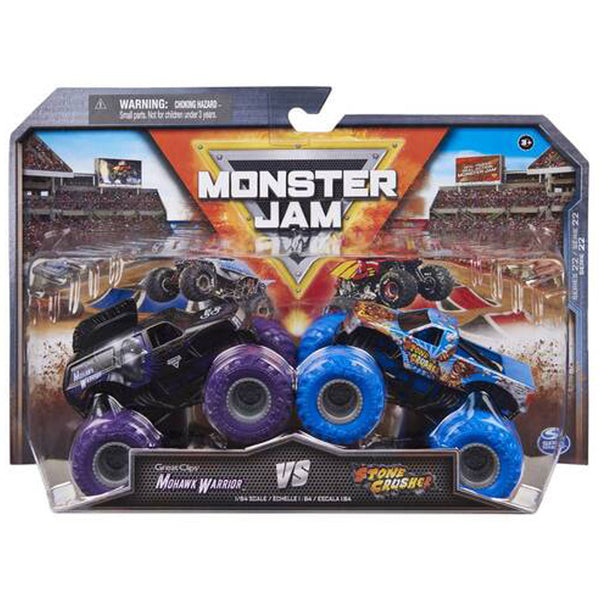 PACK MONSTER JAM 1:64 - MOHAWK WARRIOR VS STONE CRUSHER 6064128