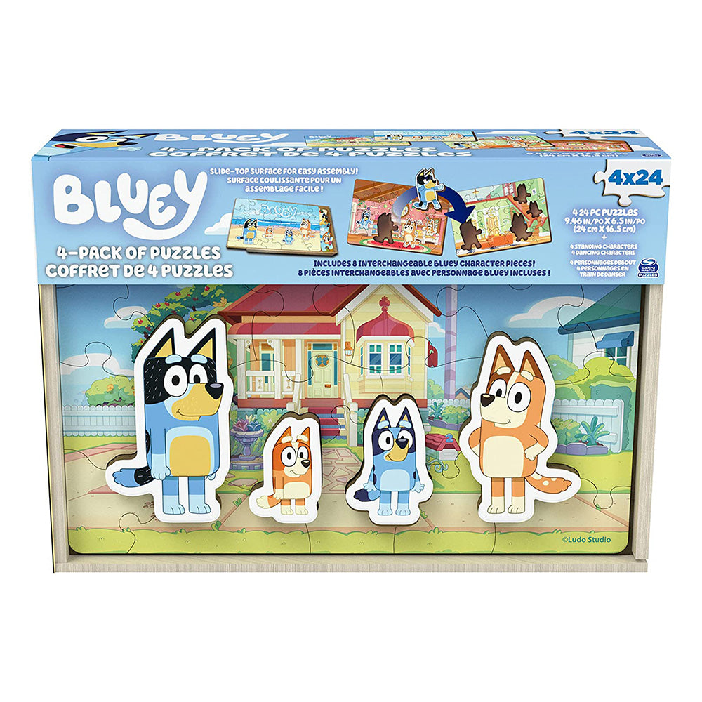 Spin Master Rompecabezas Bluey - 4-Pack de Madera 6063255 - Edad 4+